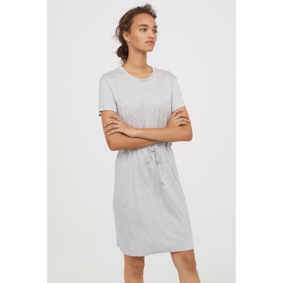 jersey dress with drawstring